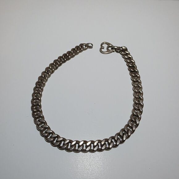 Heavy Vintage Napier Sterling Silver Cuban link Chain Necklace 14.5 In. 98 grams